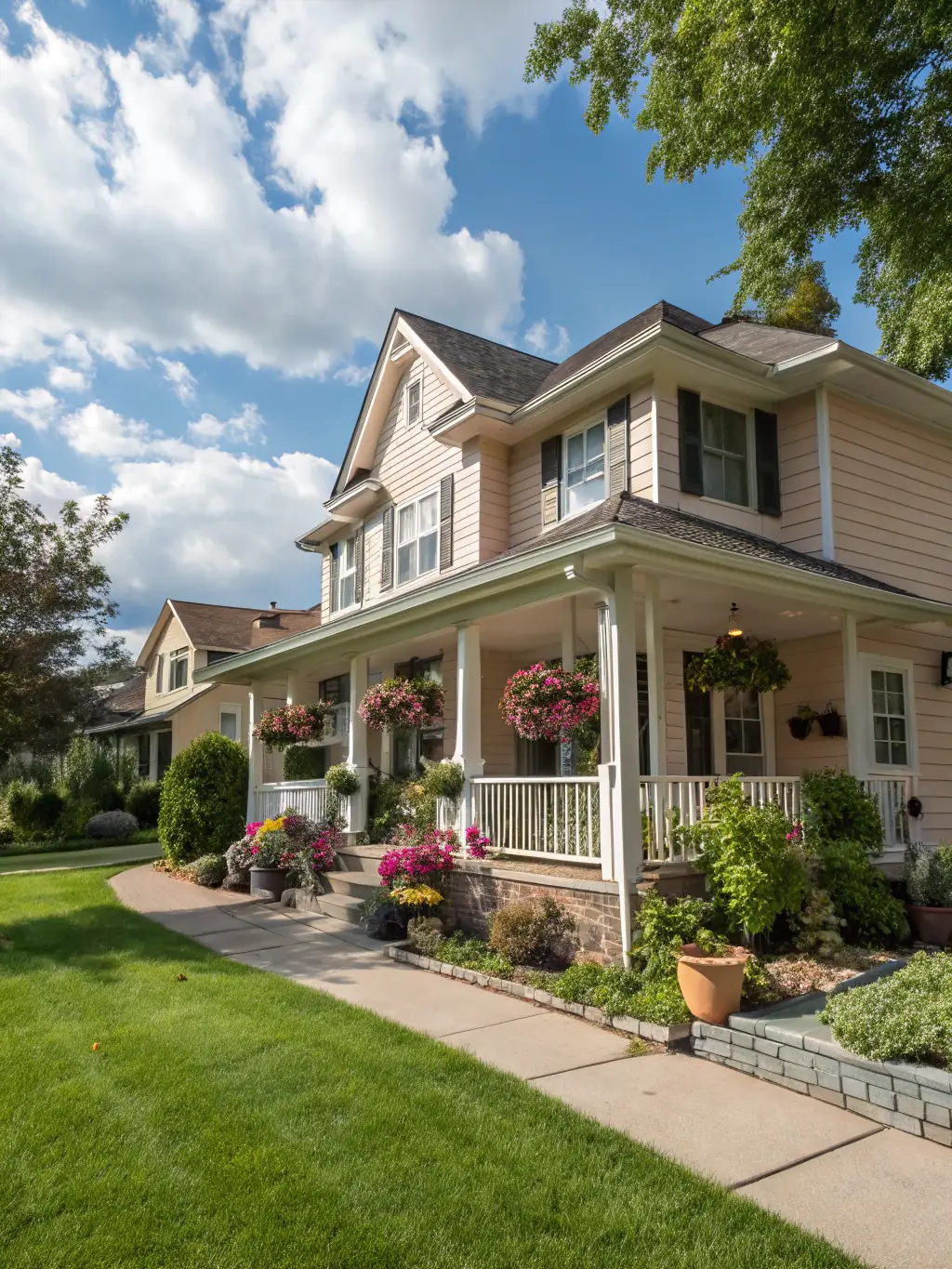 A suburban house with a well-manicured lawn in Westchester County, New York, representing the family-oriented properties managed by the company.